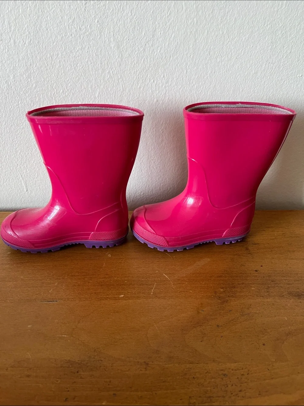 Kids Wonder Nation Hot Pink Rain Boots Toddler Girl Size 5-6